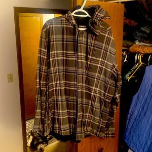Eddie Bauer hoodie button up flannel jacket